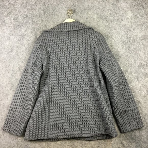 Anne Klein Coat Womens XL Quilted Textured Filled Insulated Gray Pockets Zip Up - Picture 12 of 13